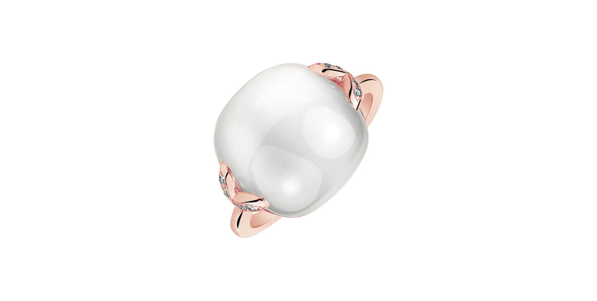 Prsteň s diamantmi a mesačným kameňom Moonith