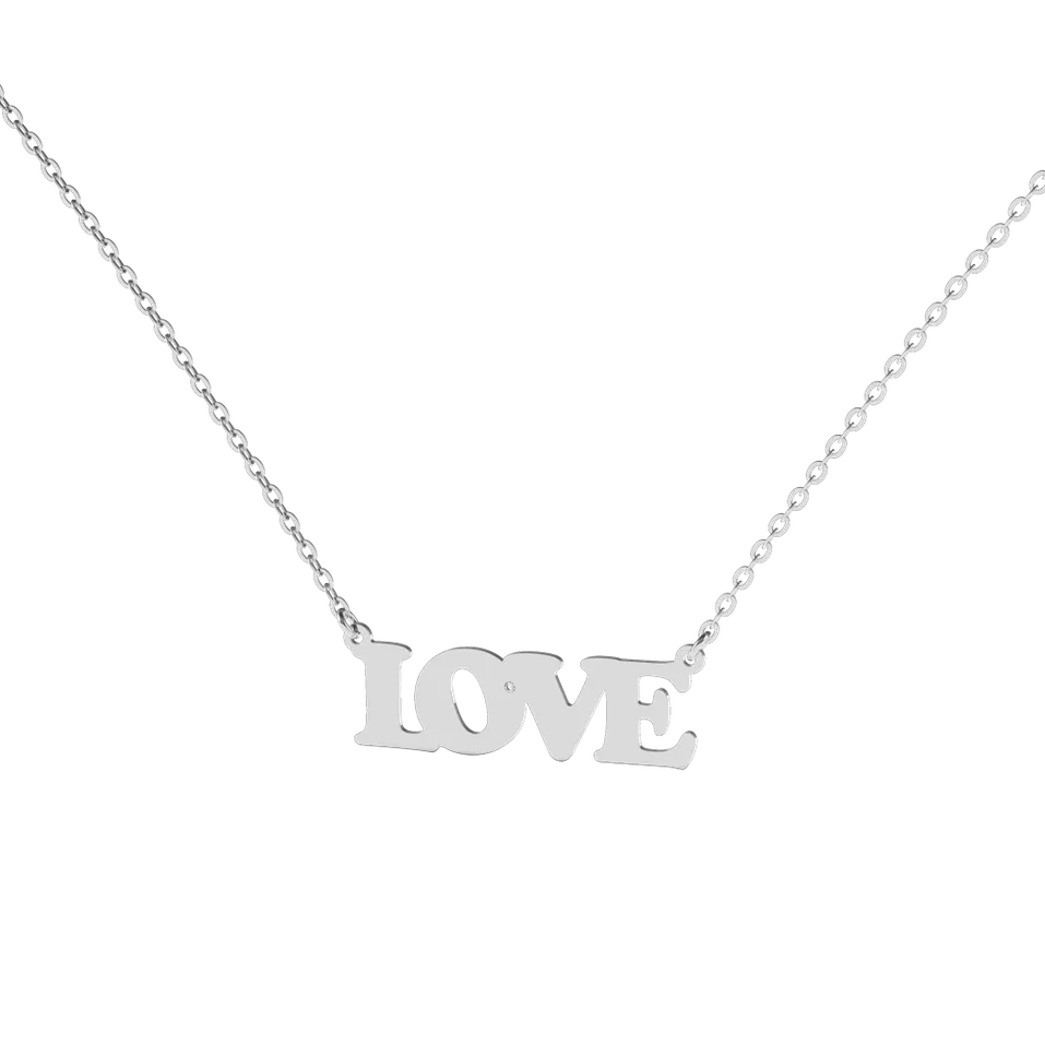 Náhrdelník s diamantom Love