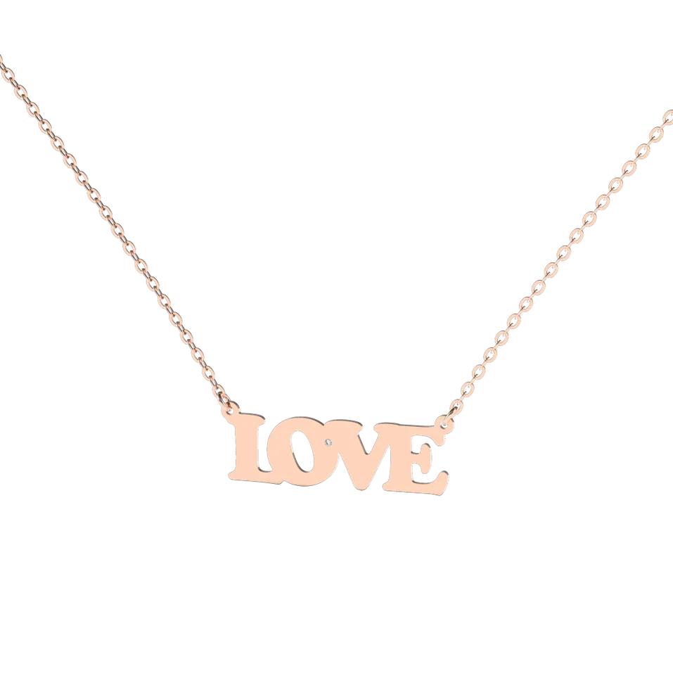 Náhrdelník s diamantom Love