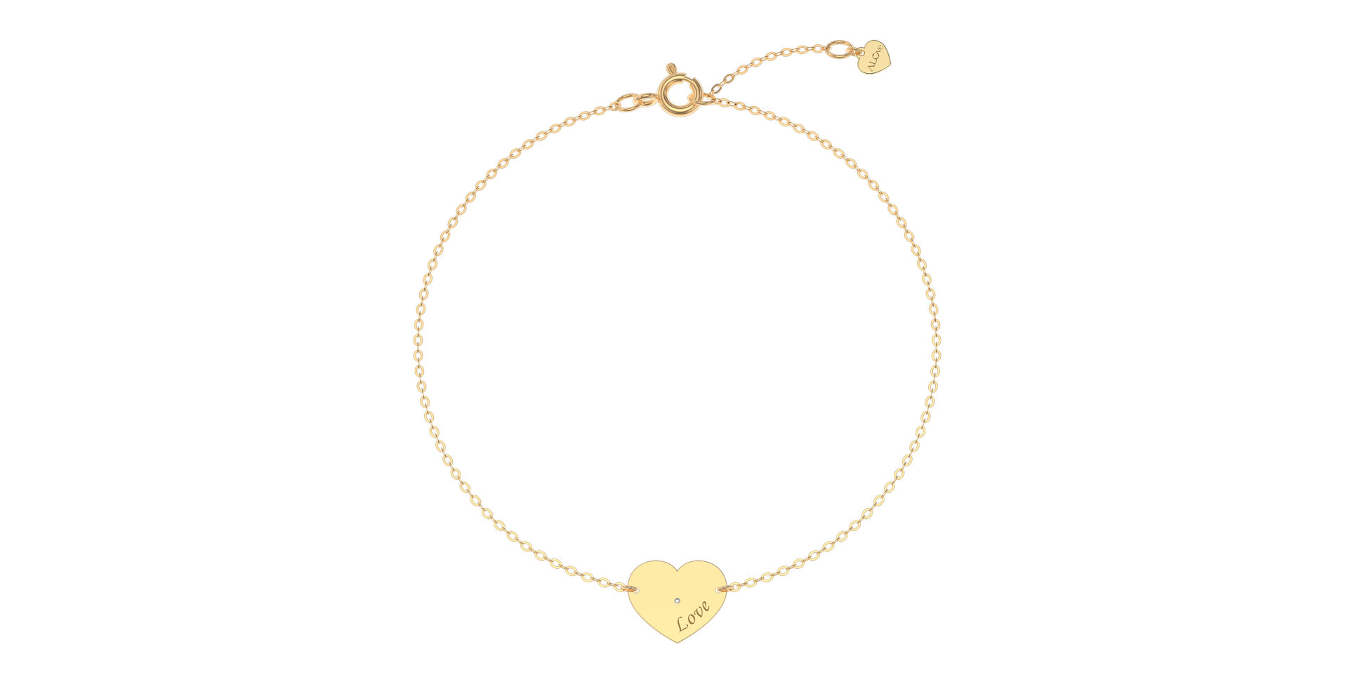 Náramok s diamantom Heart Love