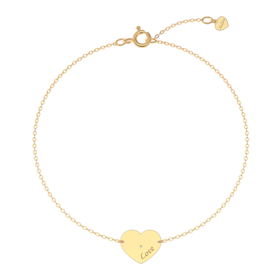 Náramok s diamantom Heart Love