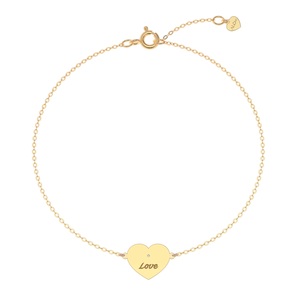 Náramok s diamantom Heart Love