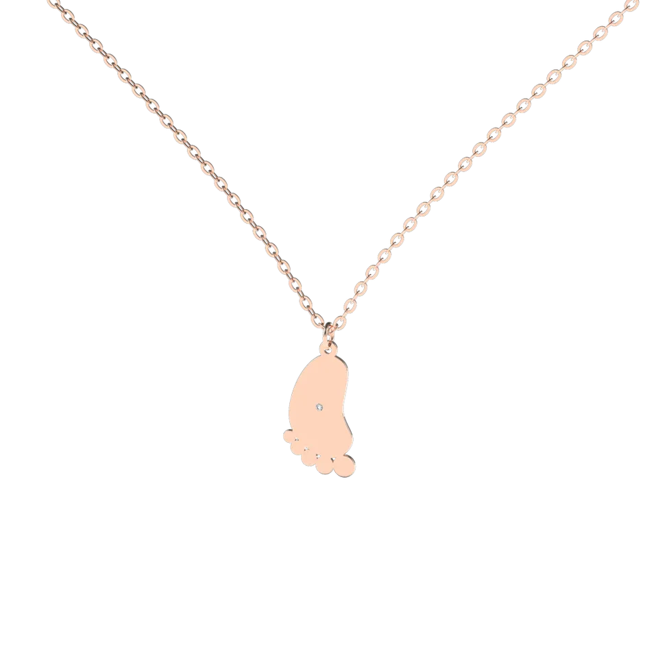 Náhrdelník s diamantom Baby Foot