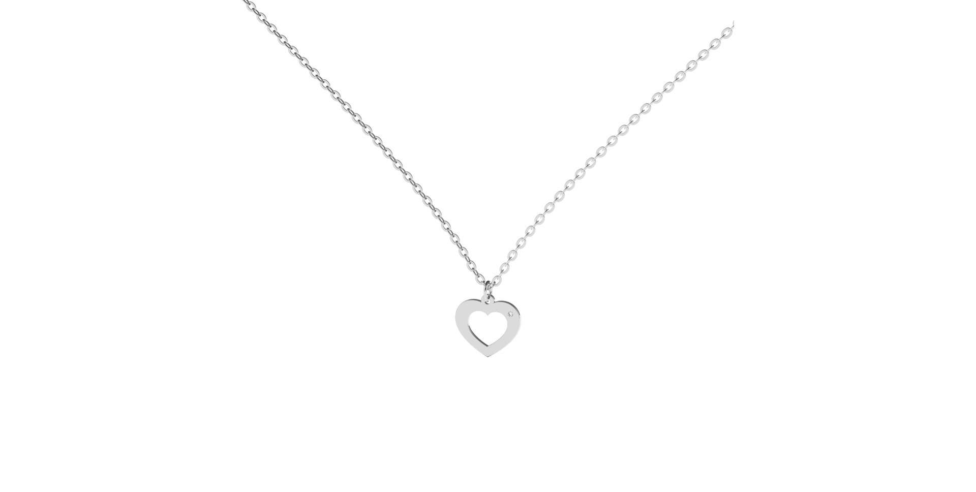 Náhrdelník s diamantom Two Hearts