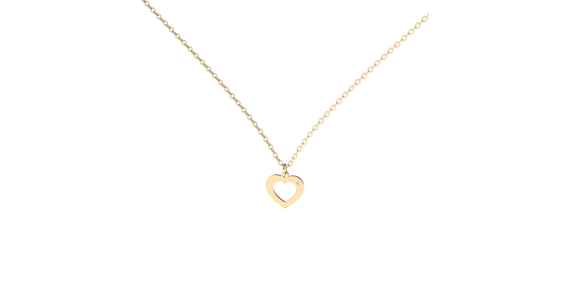 Náhrdelník s diamantom Two Hearts