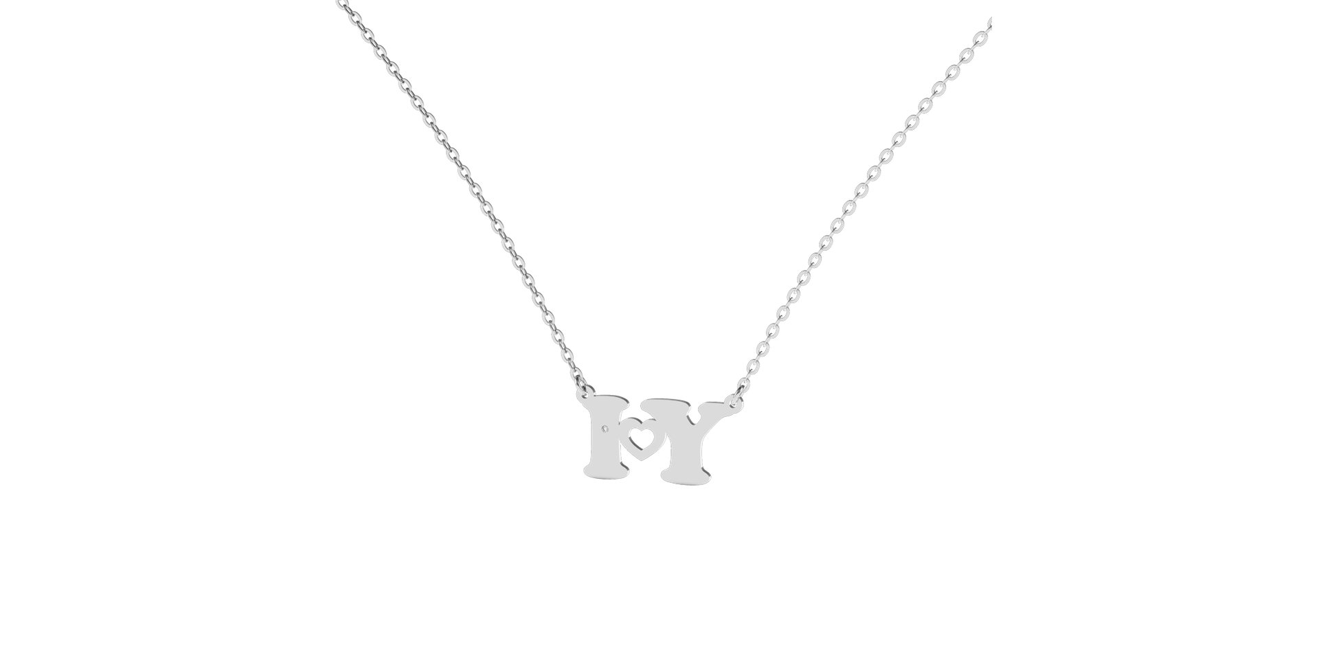 Náhrdelník s diamantom I Love U