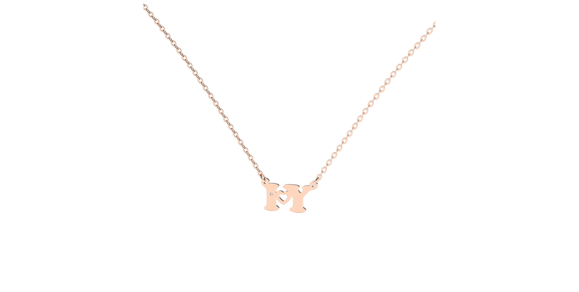 Náhrdelník s diamantom I Love U