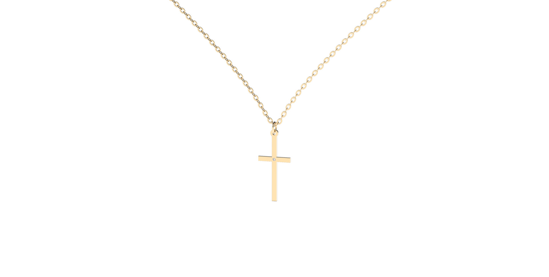 Náhrdelník s diamantom Cross