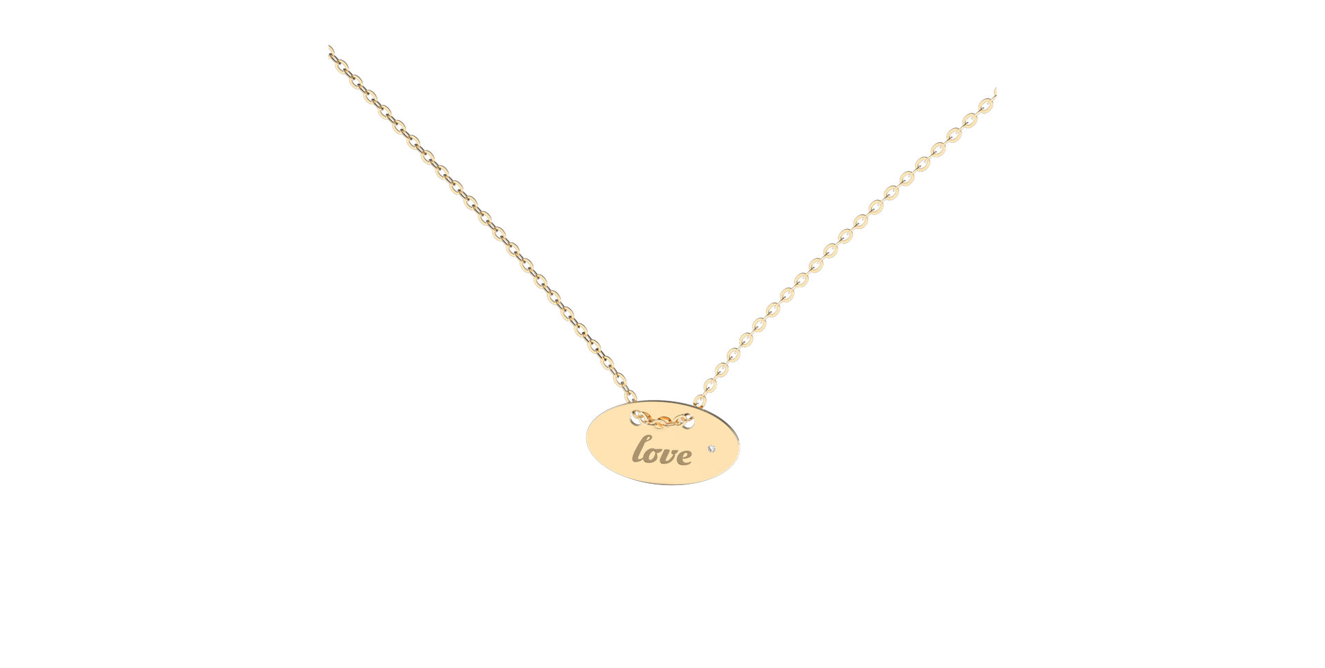 Náhrdelník s diamantom Love Y