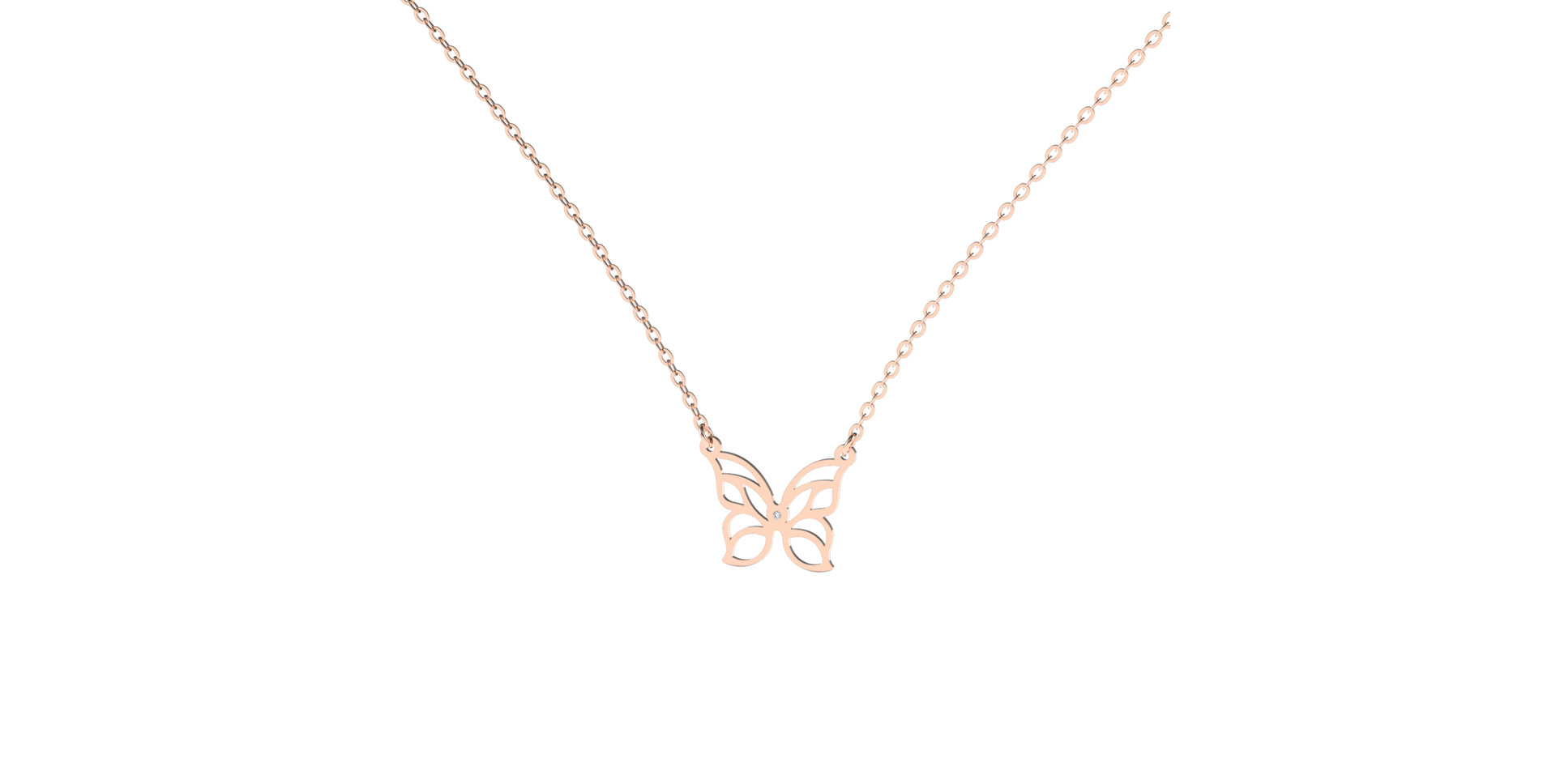 Náhrdelník s diamantom Fantasy Butterfly