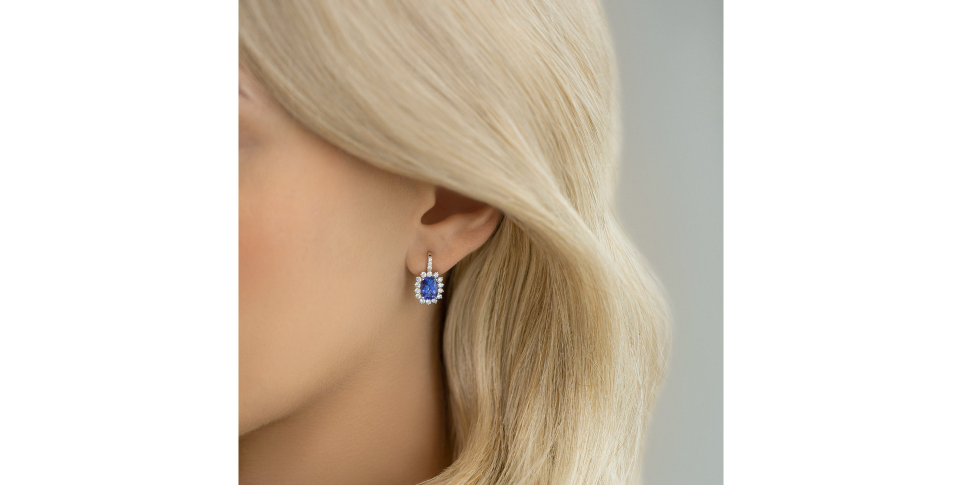 Náušnice s diamantmi a tanzanitom Seraph Spark