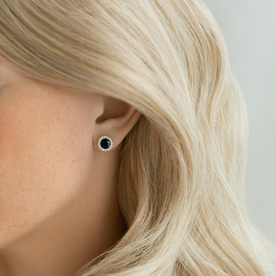 Náušnice s zafírom a diamantmi Royal Allure