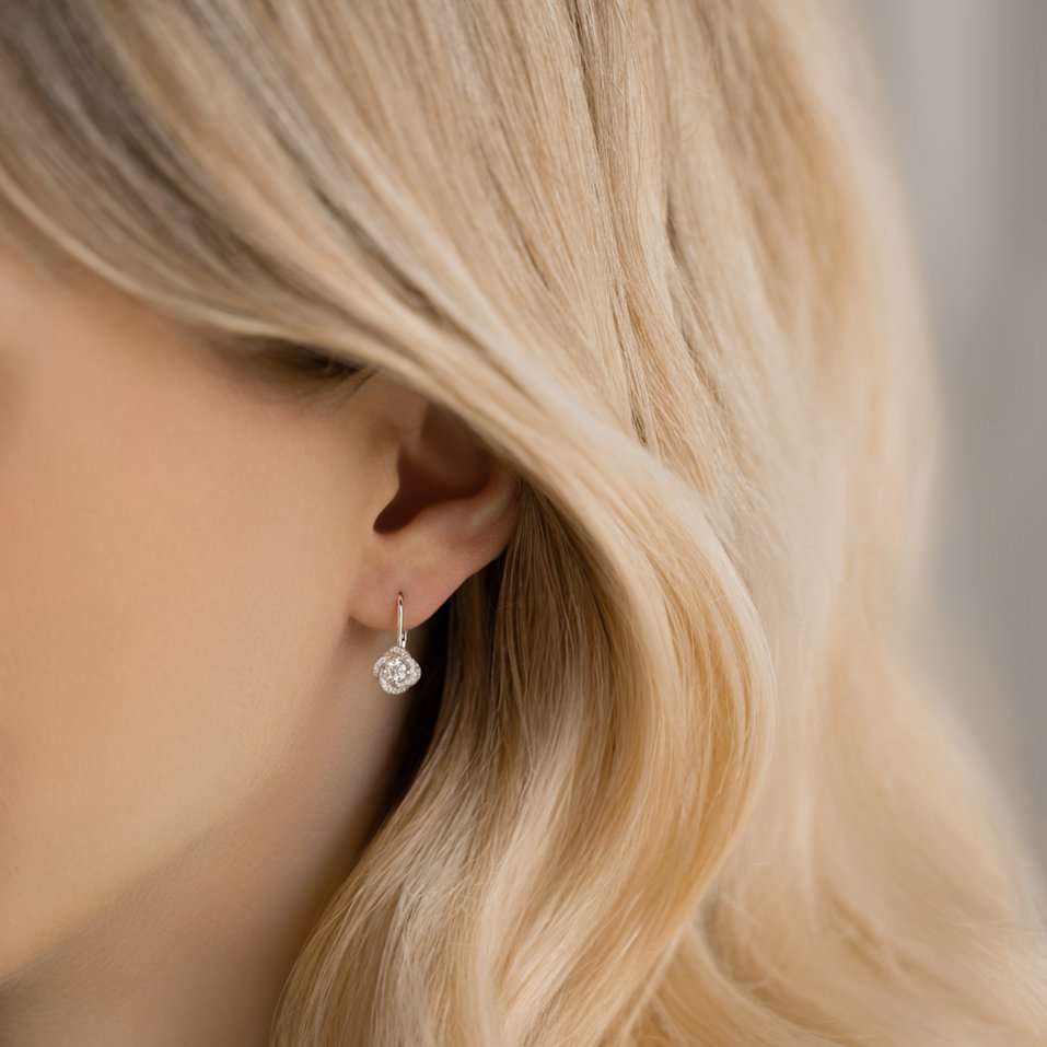 Náušnice s diamantmi Sparkling Petals