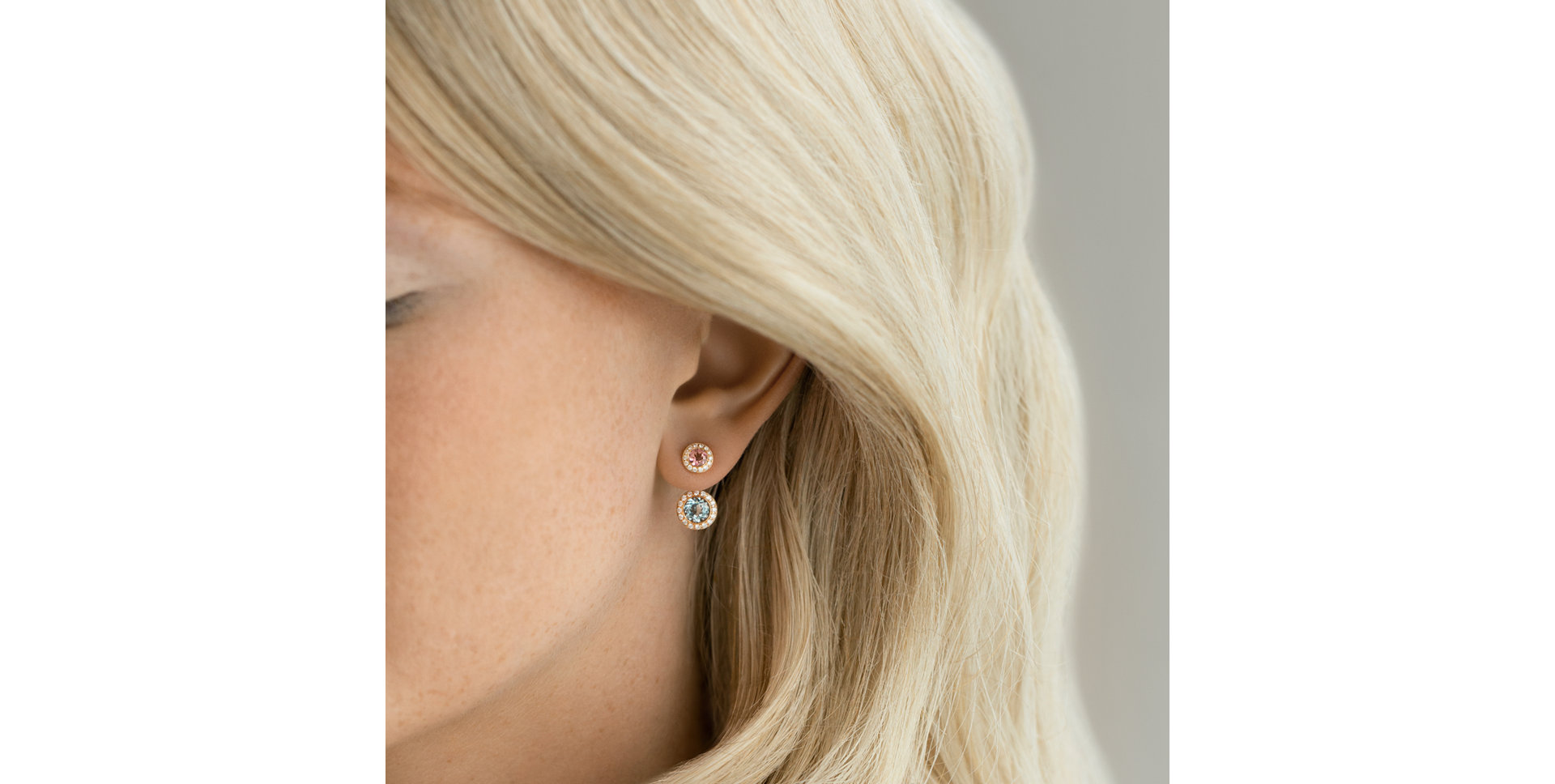 Náušnice s diamantmi, akvamarínom a turmalínom Alchemy Labyrinth