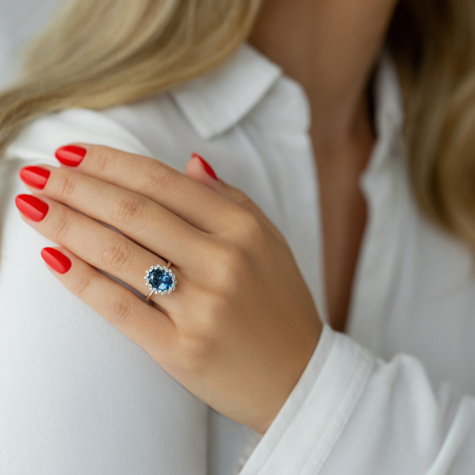 Prsteň s tanzanitom a diamantmi Tanzania Grace