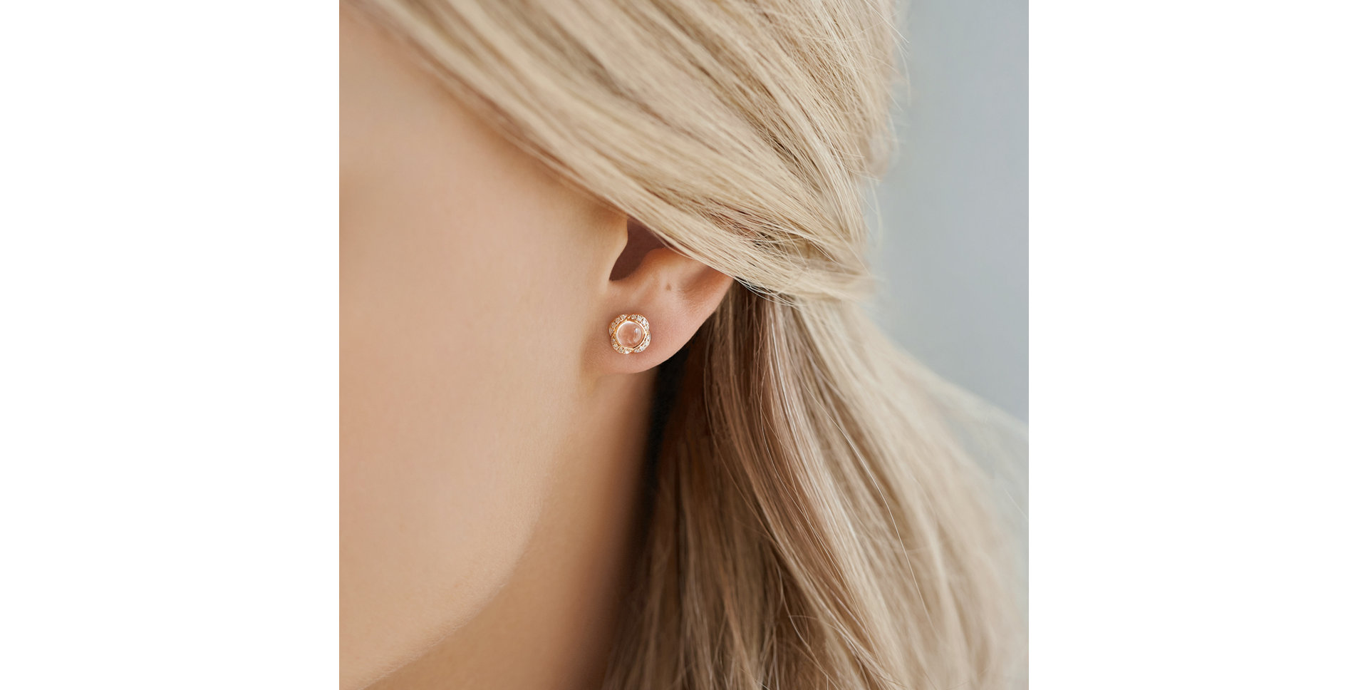 Náušnice s růženínom a diamanty Genevieve