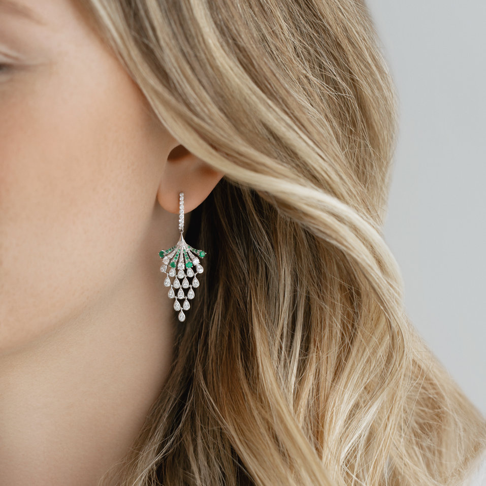 Náušnice s diamantmi a rubínmi Royal Mesh