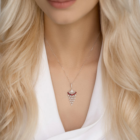 Přívěsok s diamantmi a rubínmi Royal Mesh