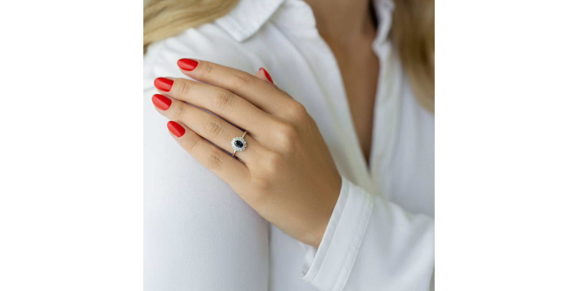 Prsteň s diamantmi a zafírom Fairy Goddess