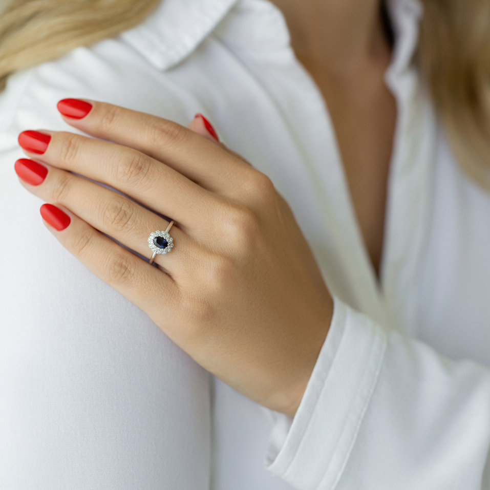 Prsteň s diamantmi a zafírom Fairy Goddess