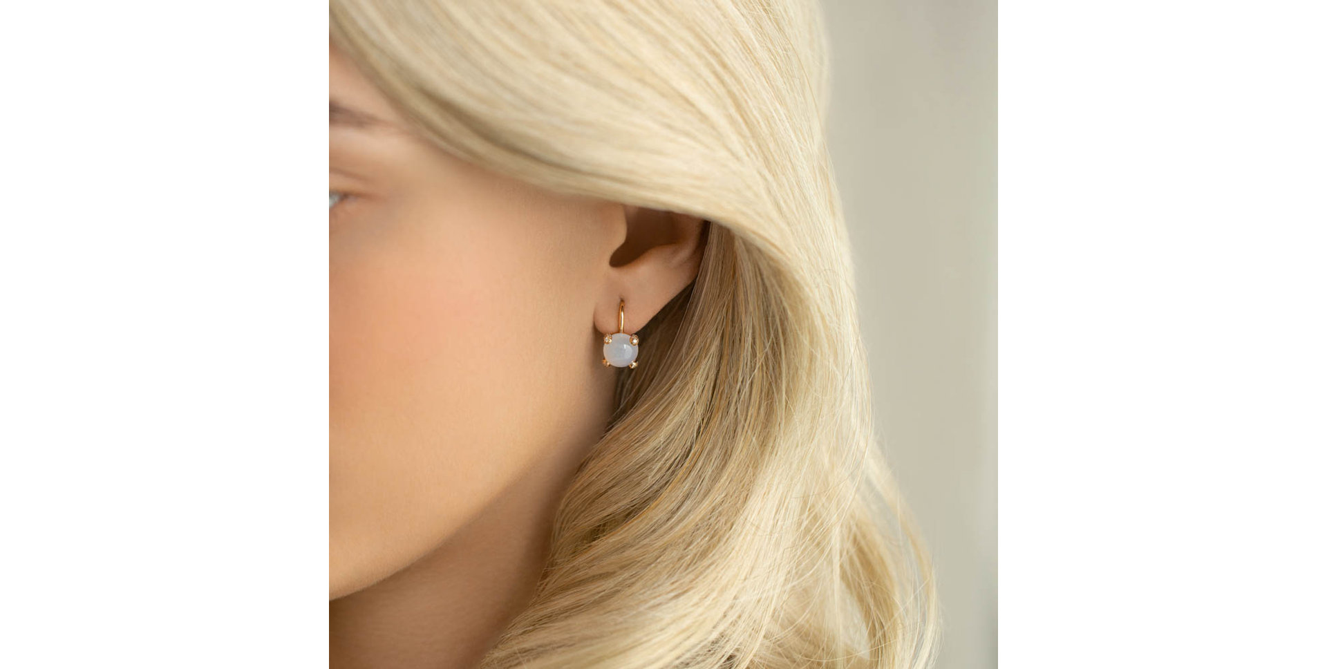 Náušnice s chalcedonom a diamantmi Royal Drops