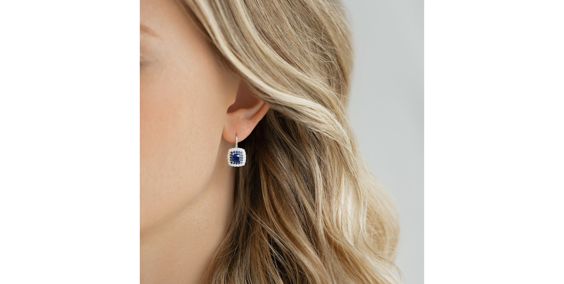 Náušnice so zafírom a diamantmi Sparkling Rise