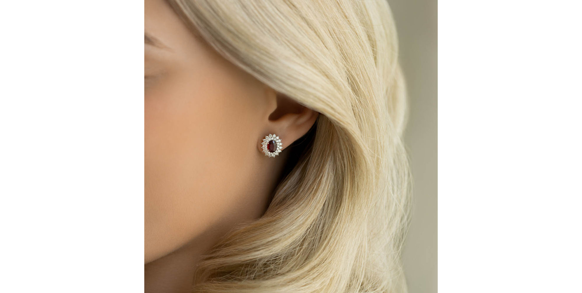 Náušnice s rubínom a diamantmi Princess Hope