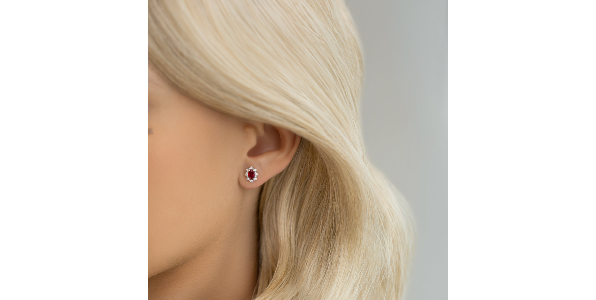 Náušnice s rubínom a diamantmi Royal Aurora