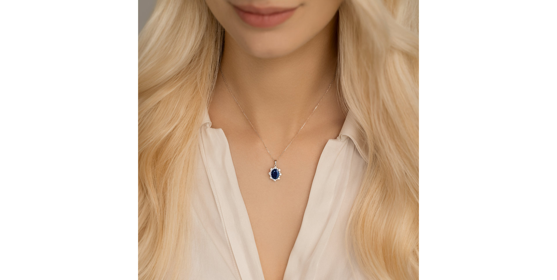 Přívěsok so zafírom a diamantmi Royal Aurora