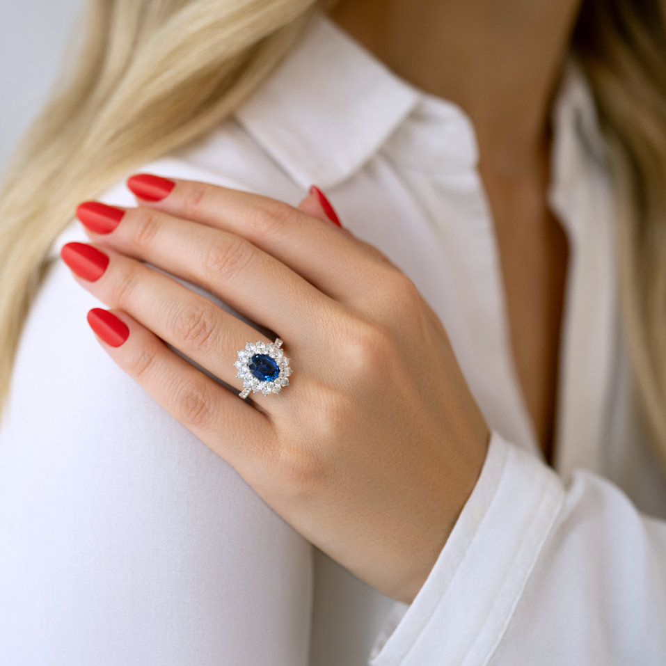 Prsteň s zafírom a diamantmi Princess Hope