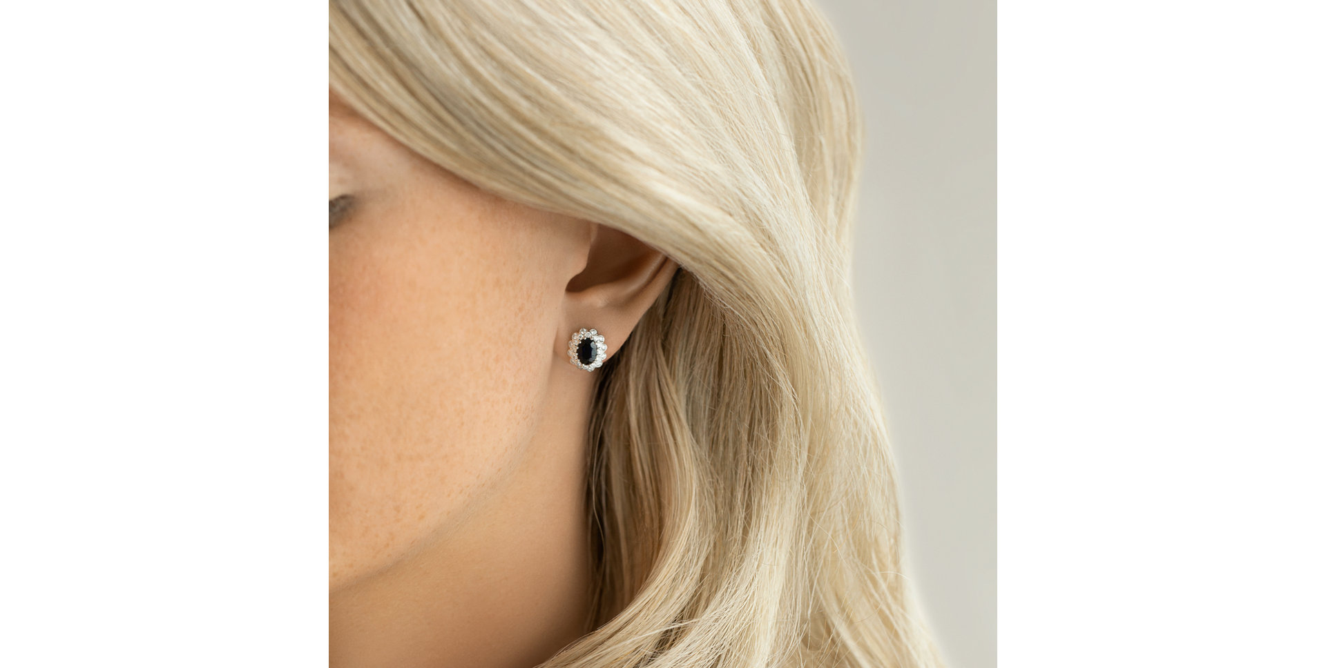 Náušnice s zafírom a diamantmi Fairy Goddess