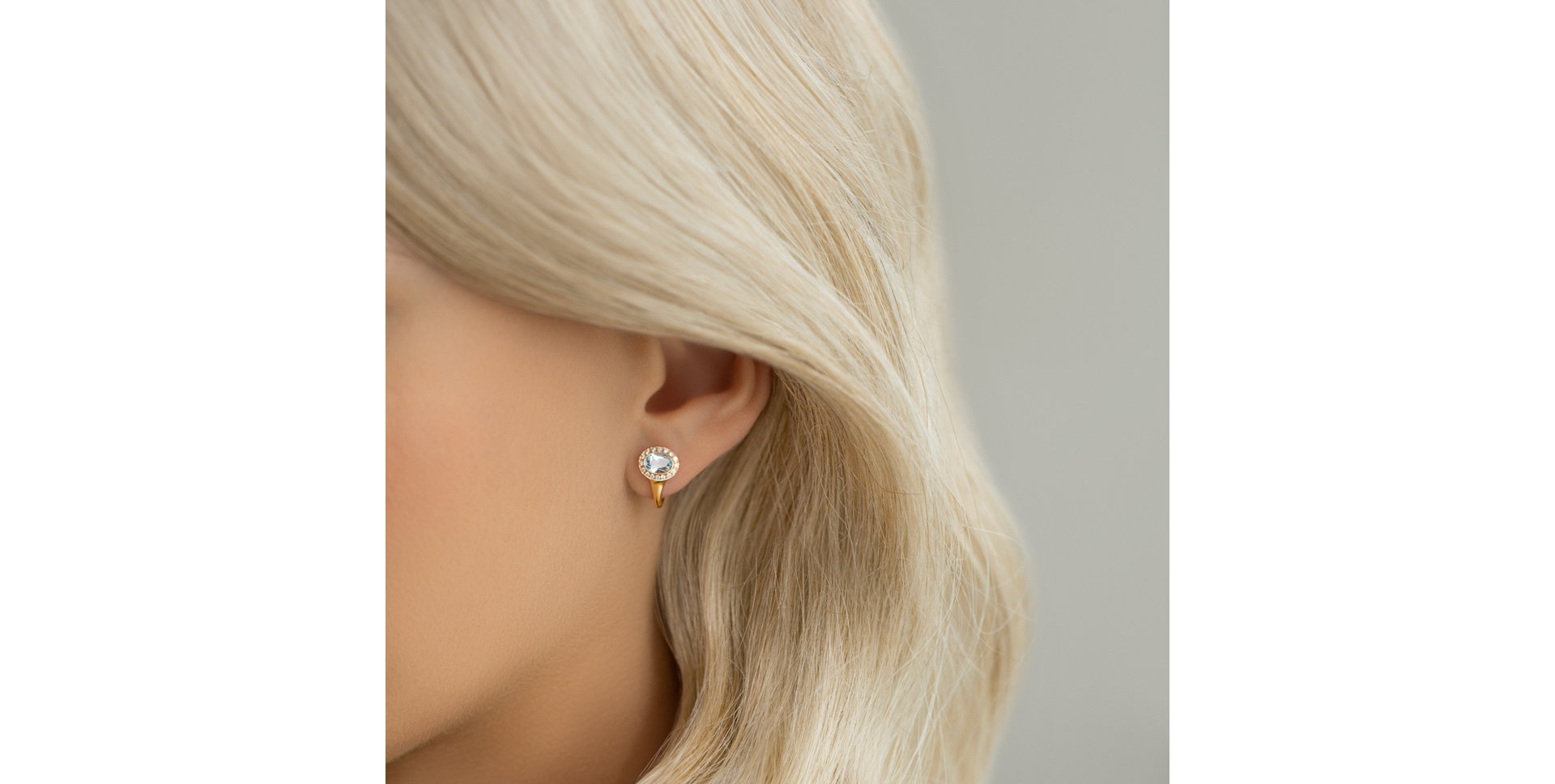 Náušnice akvamarínom s diamantmi Echoes