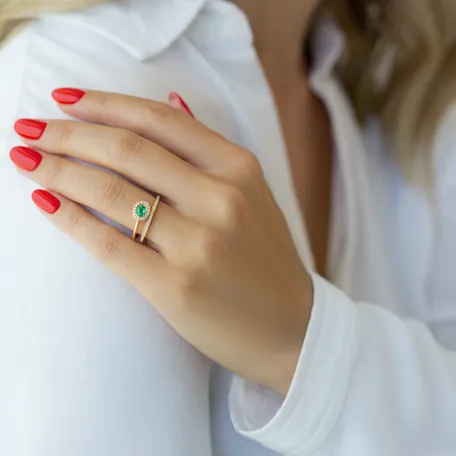 Prsteň s diamantmi a smaragdom Nicolette