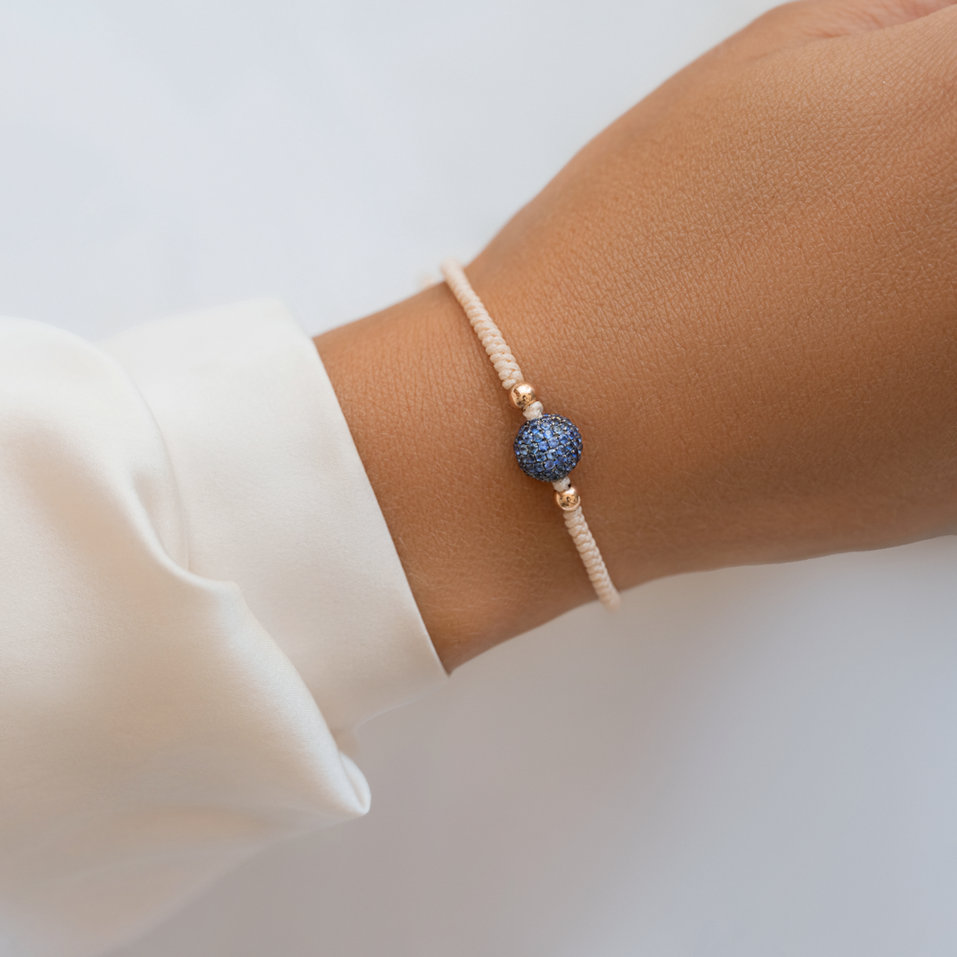 Náramok s diamantmi a rubínmi Shamballa