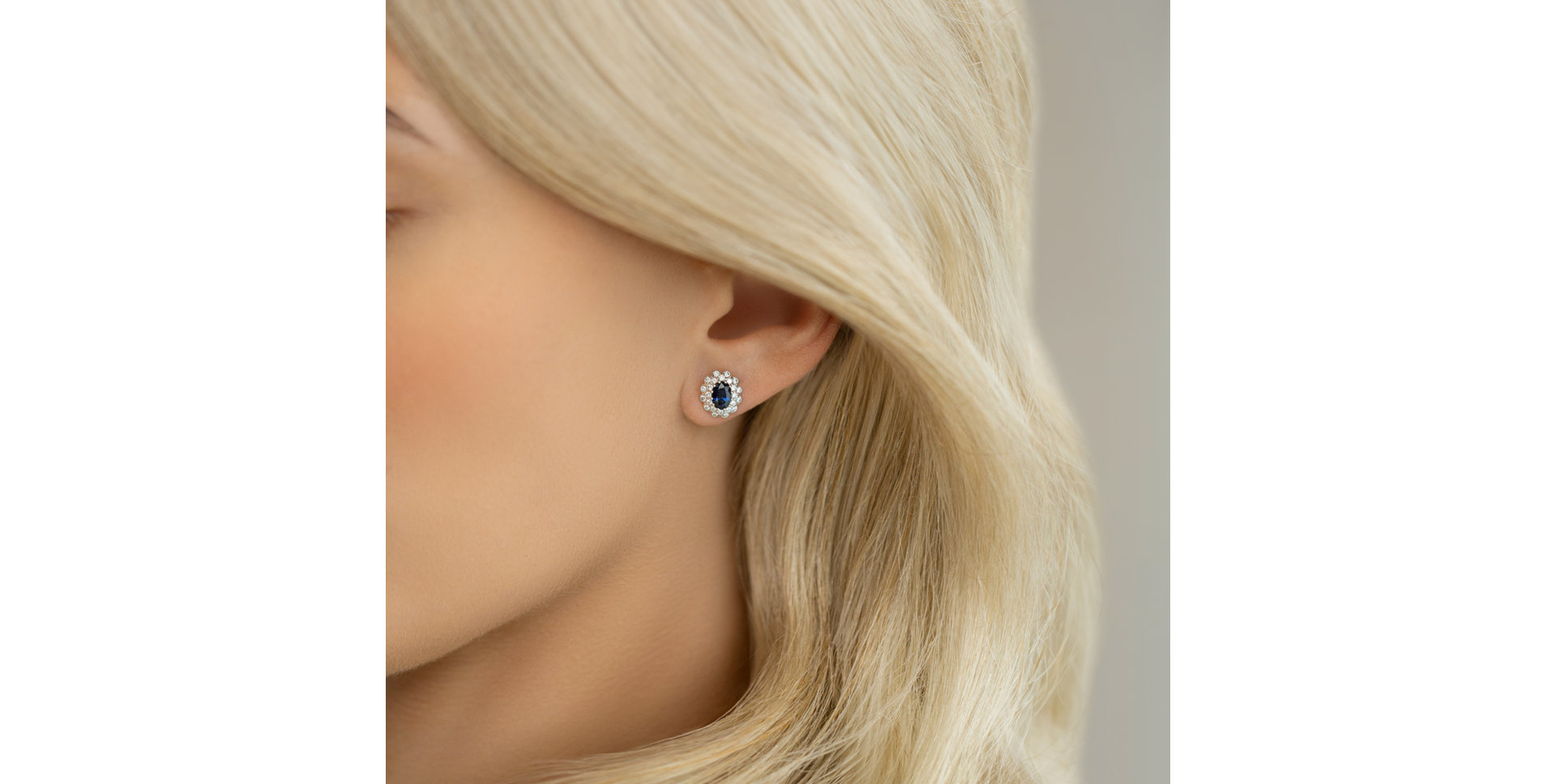 Náušnice s zafírom a diamantmi Fairy Goddess