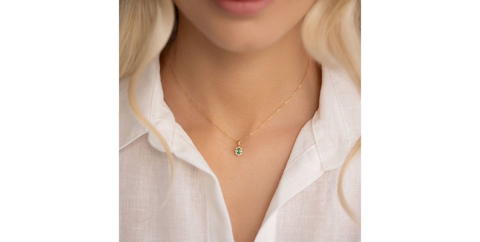 Prívesok s diamantmi a smaragdom Princess