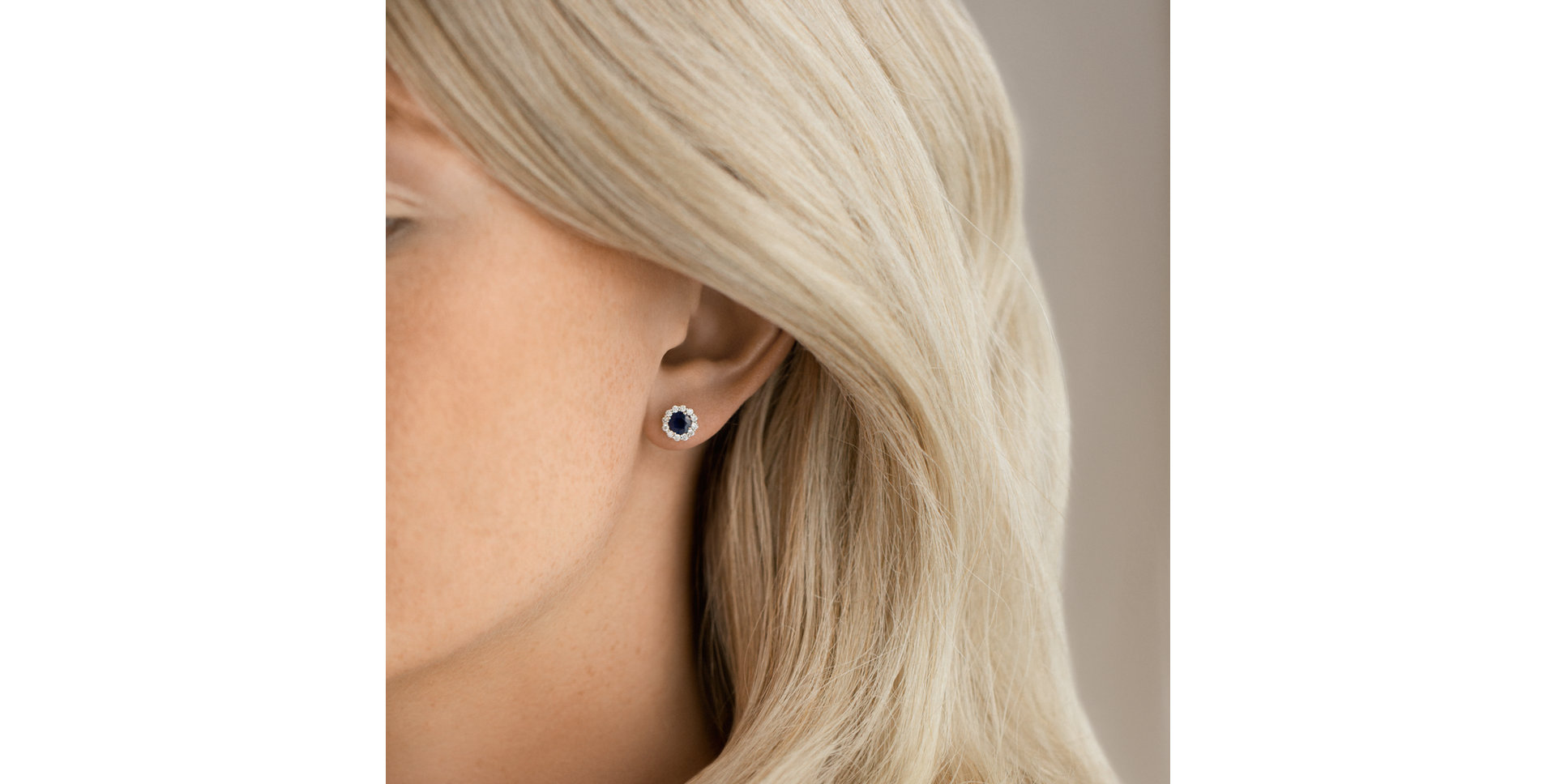 Náušnice s zafírom a diamantmi Bloom Spark