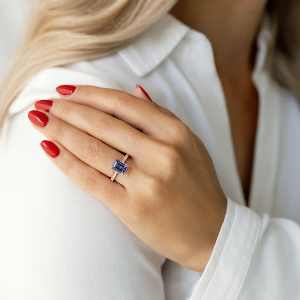 Prsteň s tanzanitom a diamantmi Proud Promise