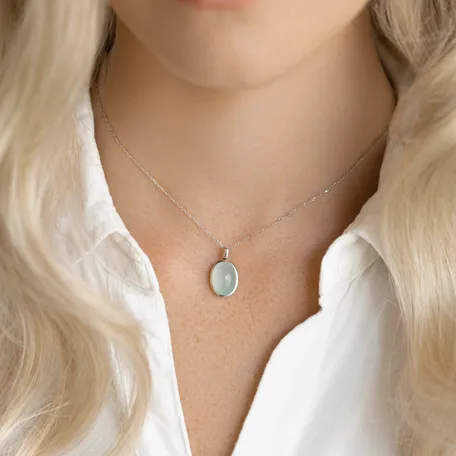 Prívesok s chalcedonom a diamantmi Gem Grace