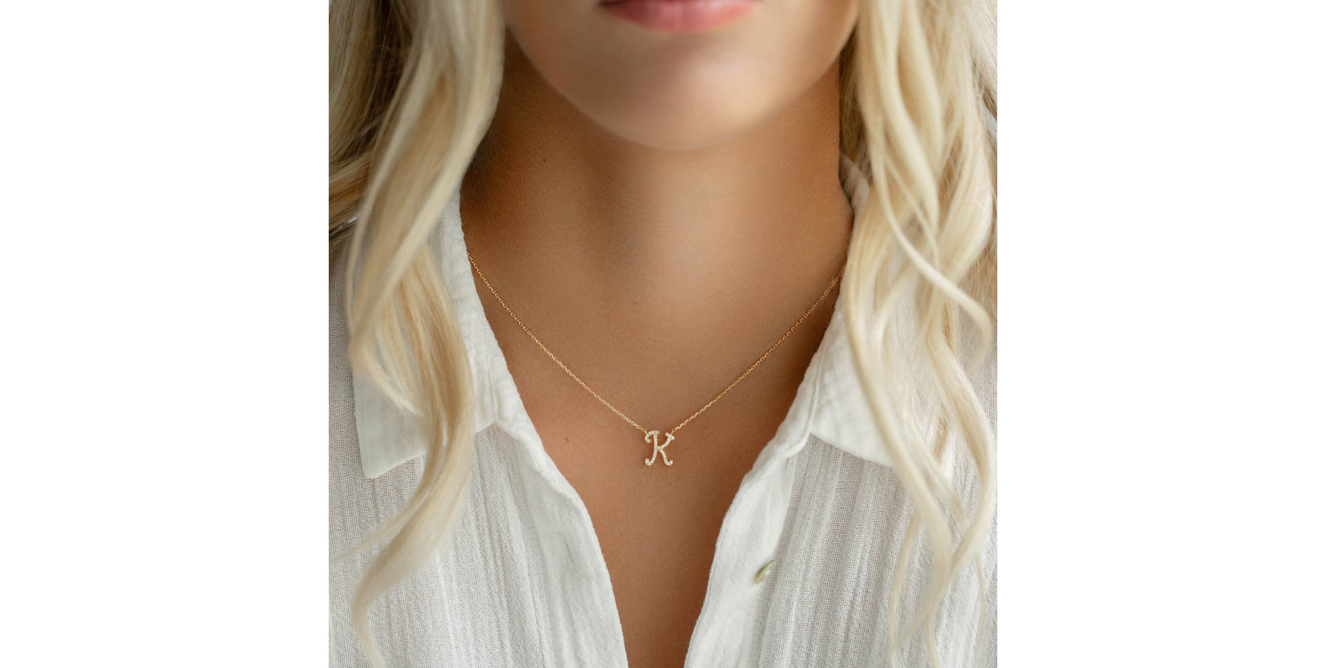 Náhrdelník s diamantmi Curly Glitter Z