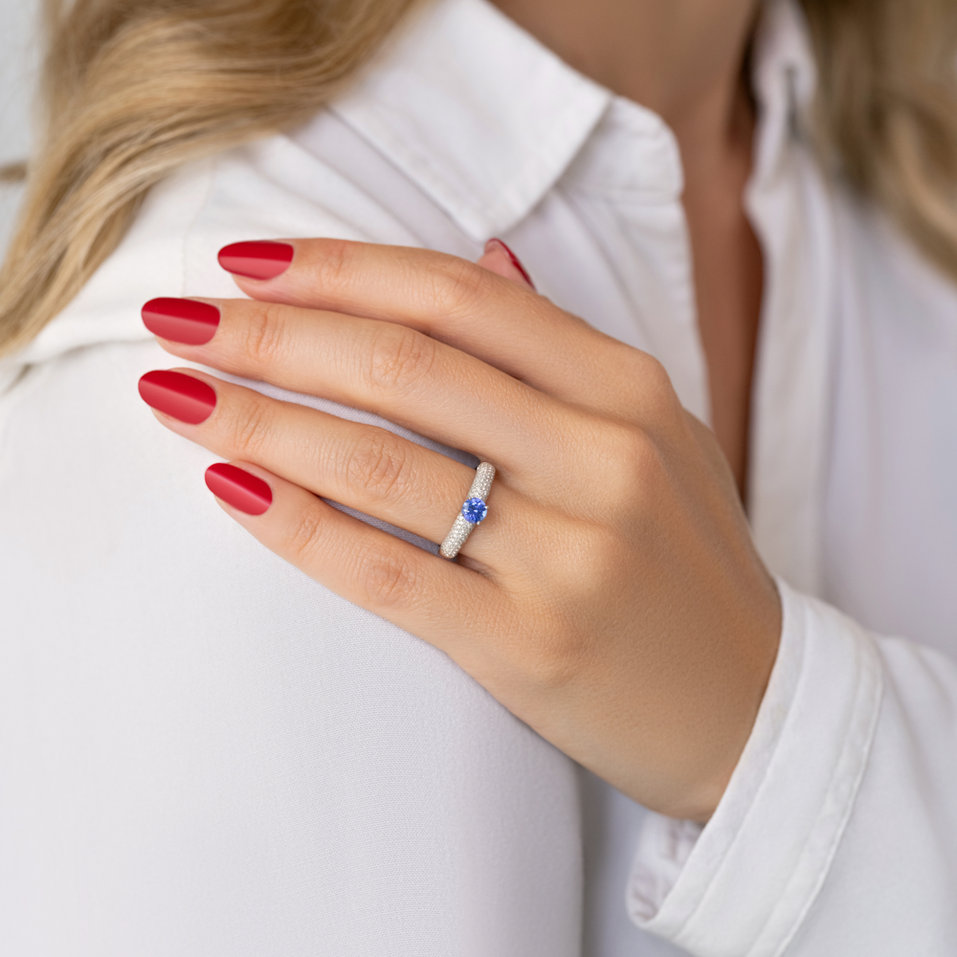 Prsteň s tanzanitom a diamantmi Royal Charm