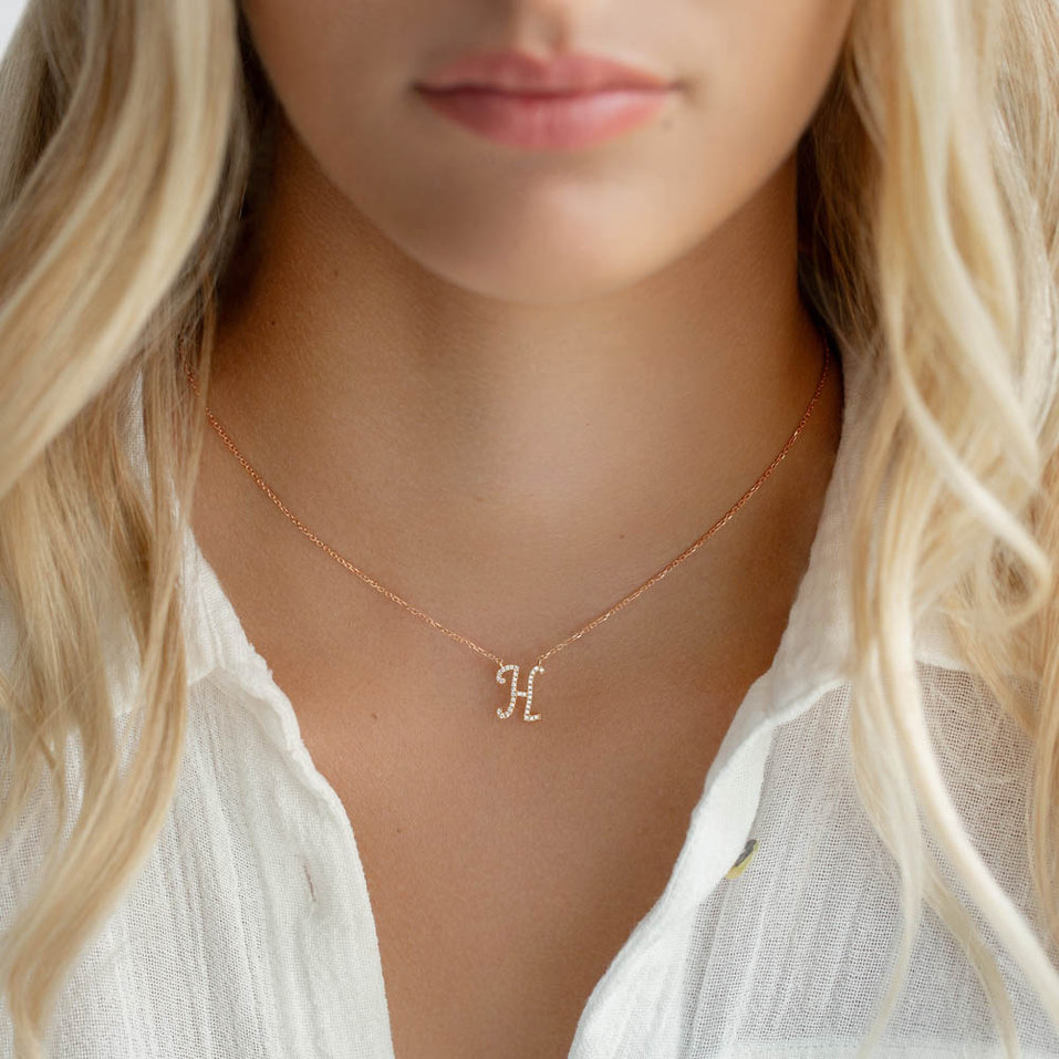 Náhrdelník s diamantmi Curly Glitter H