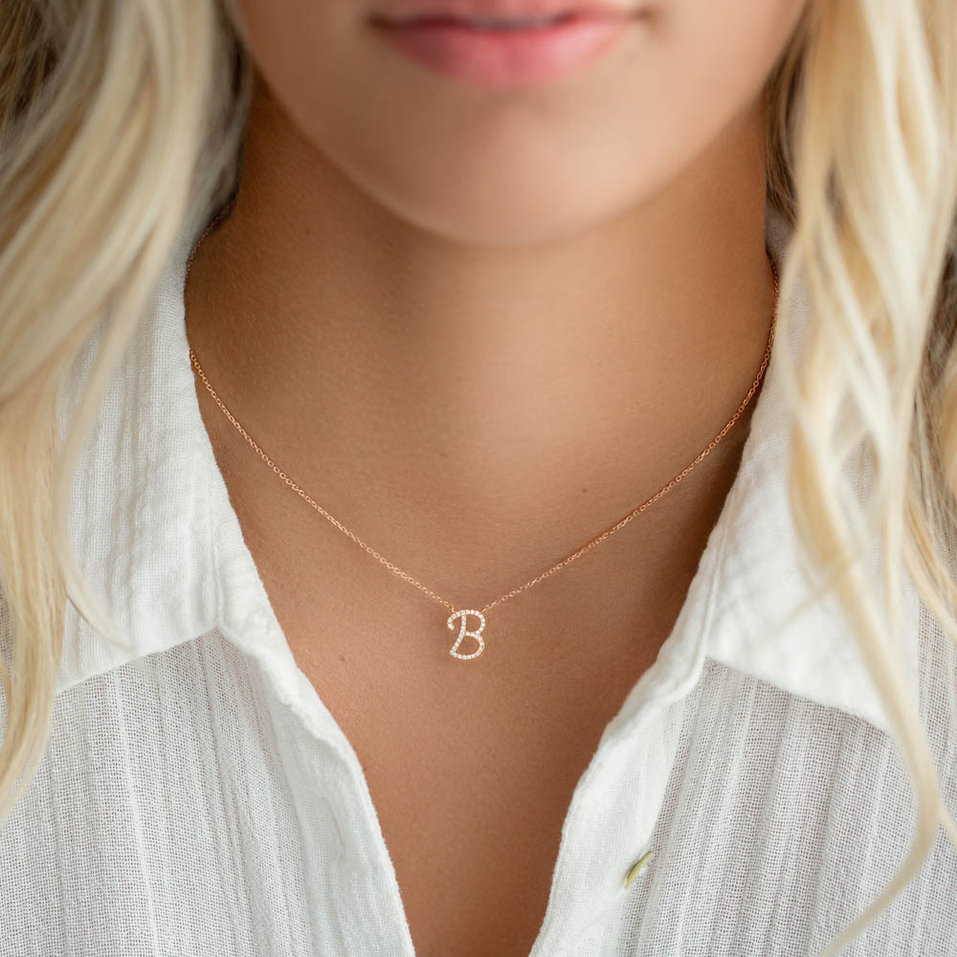 Náhrdelník s diamantmi Curly Glitter Y