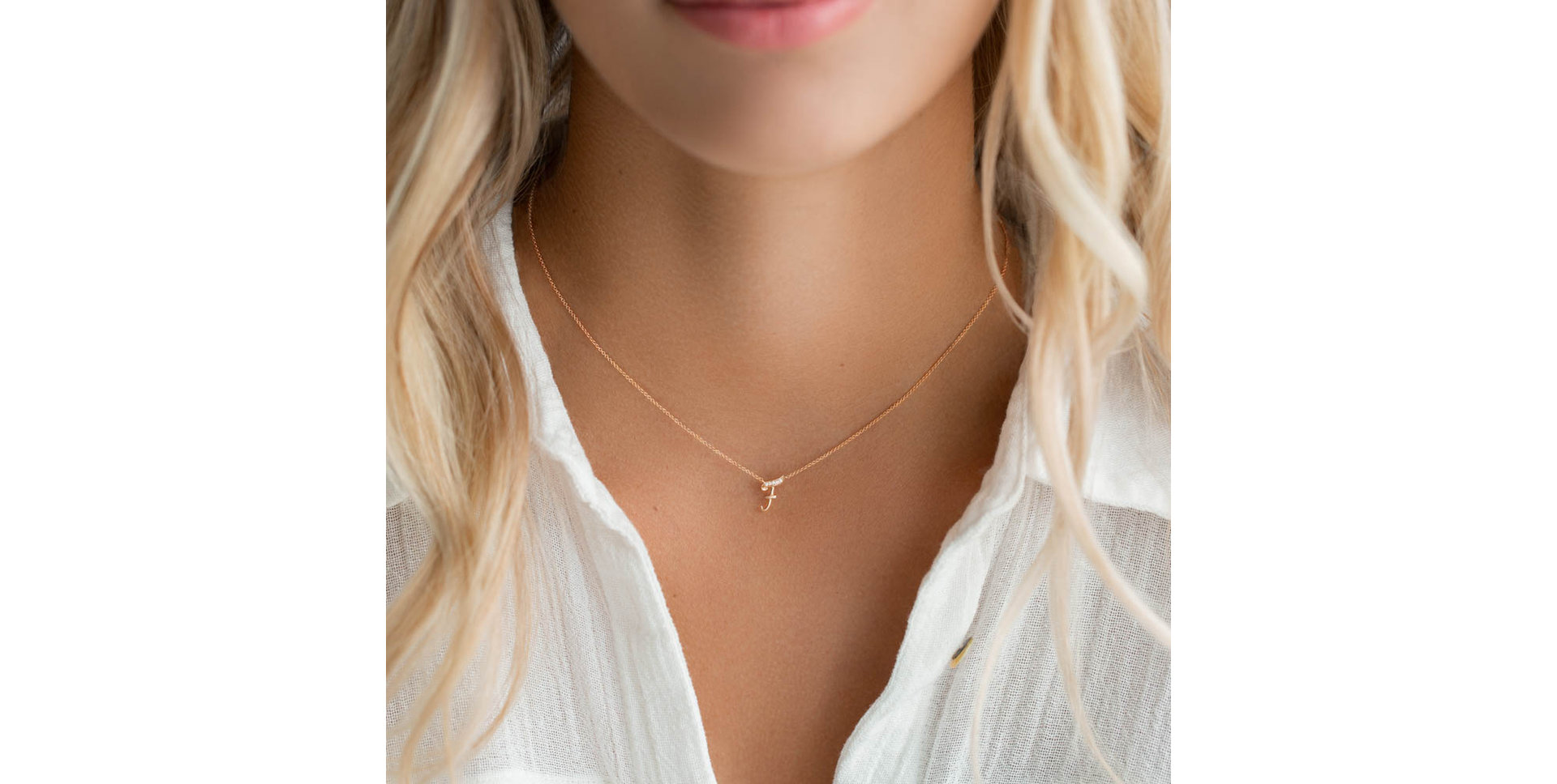 Náhrdelník s diamantmi Curly Diamonds M