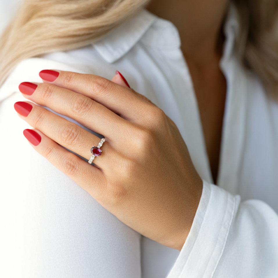 Prsteň s turmalínom a diamantmi Orion Mosaic