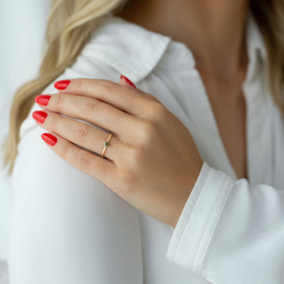 Prsteň so zeleným diamantom Eternal Joy