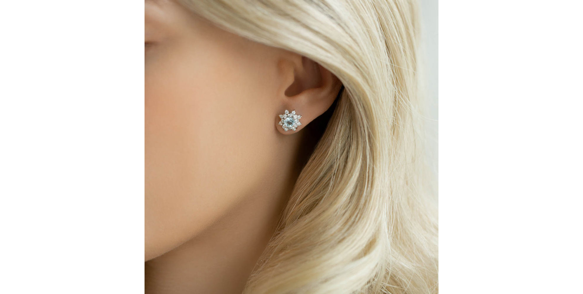 Náušnice s topásom a diamantmi Frozen Sky