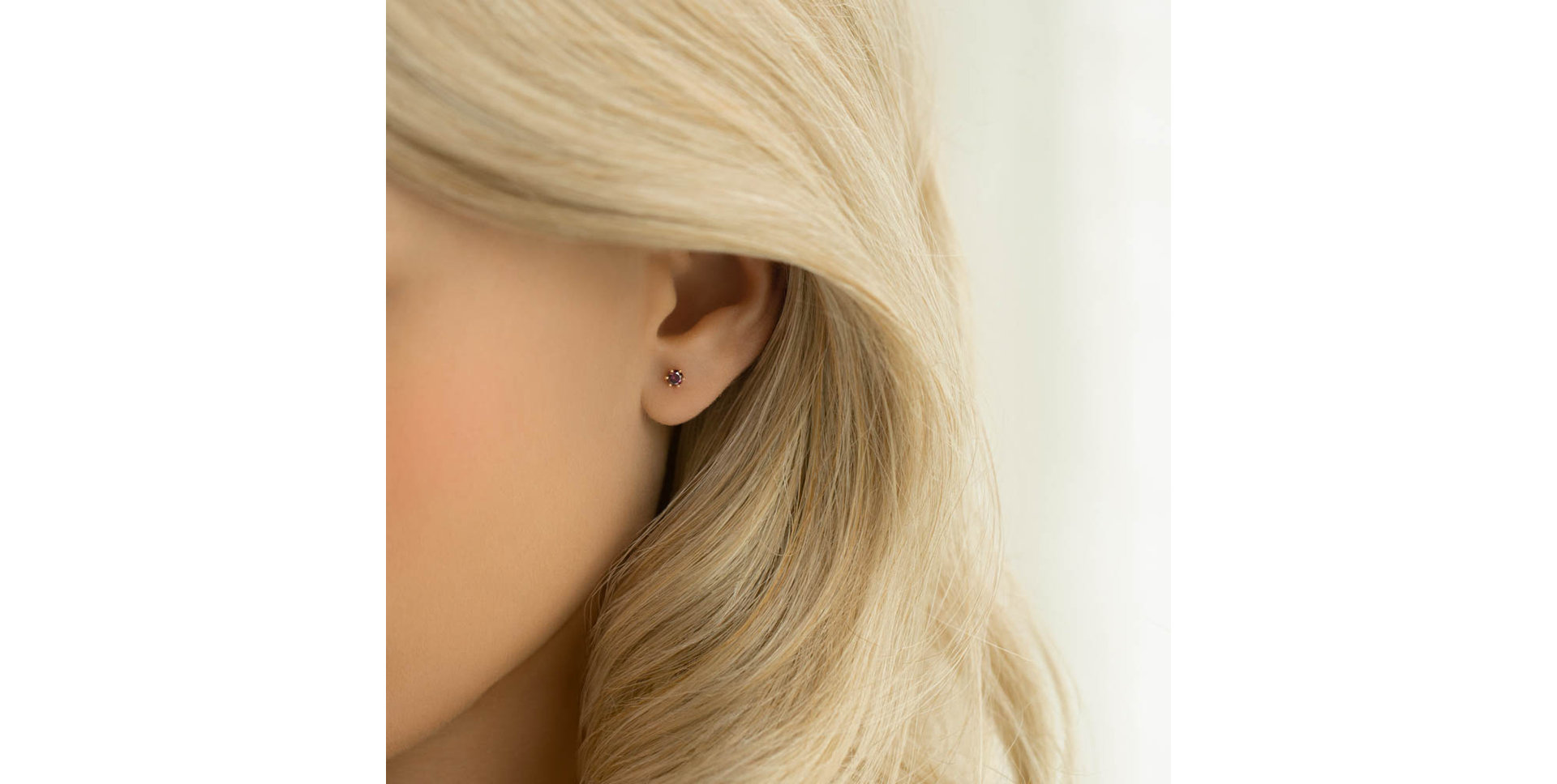 Náušnice s ruženínom diamantom Vesper Romance