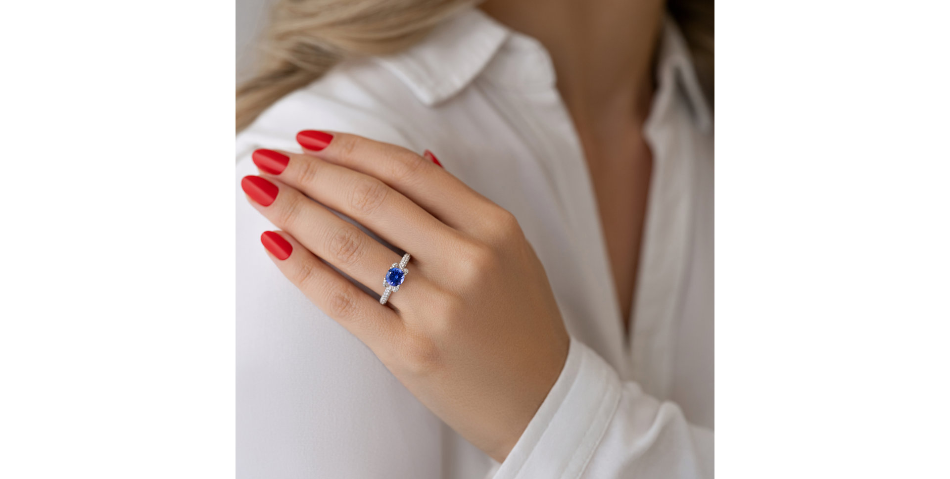 Prsteň s tanzanitom a diamantmi Countess Star