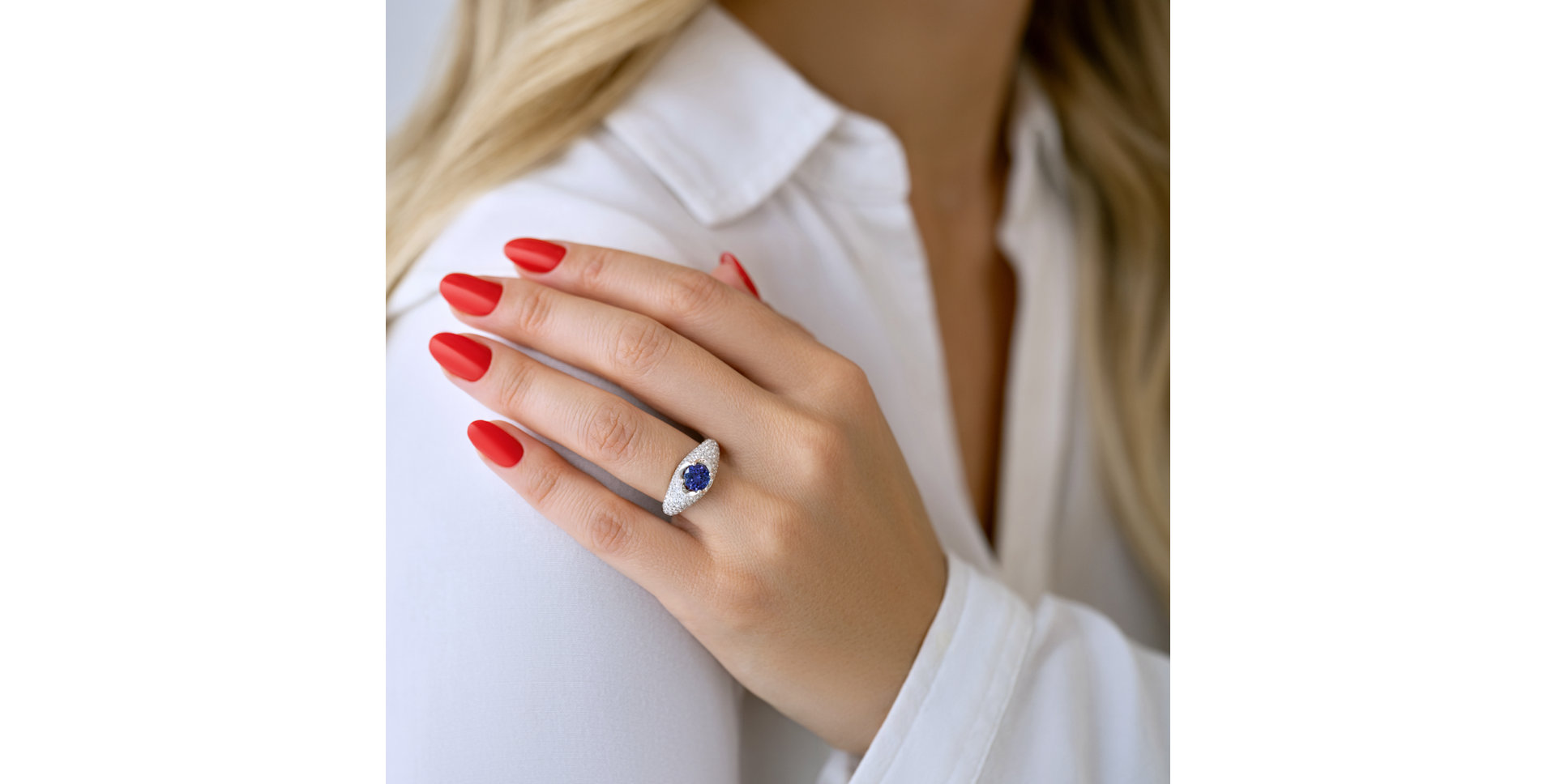 Prsteň s tanzanitom a diamantmi Fortune Brilliance